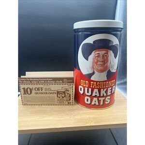 Vintage Quaker Oats 1982 Old Fashioned  Tin Can Collector's Limited Edition